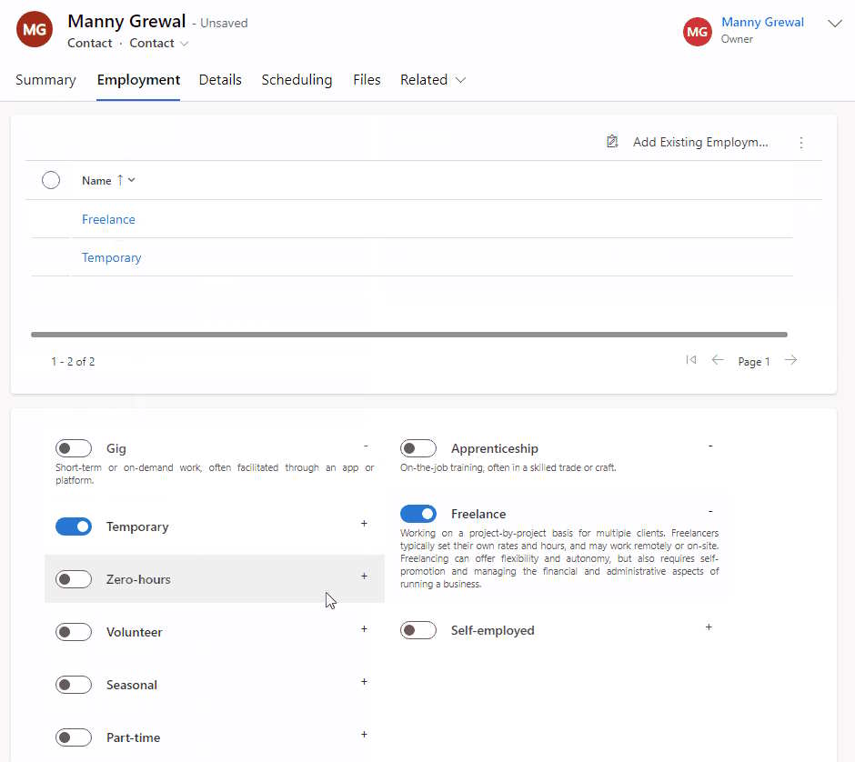 Expandable Toggle List