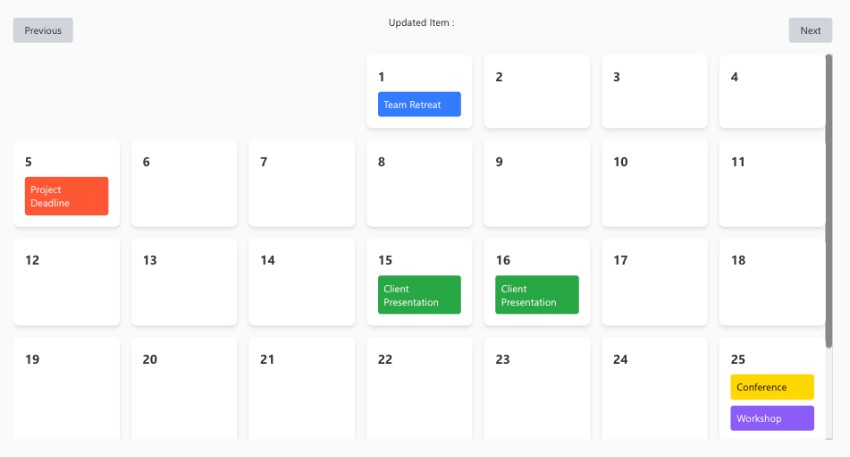 Calendar View