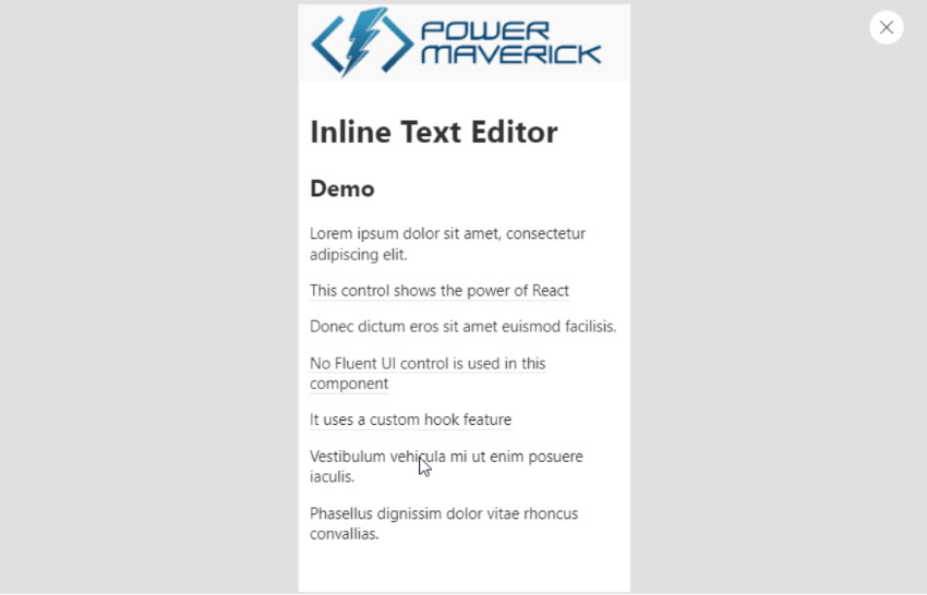 Inline Text Editor