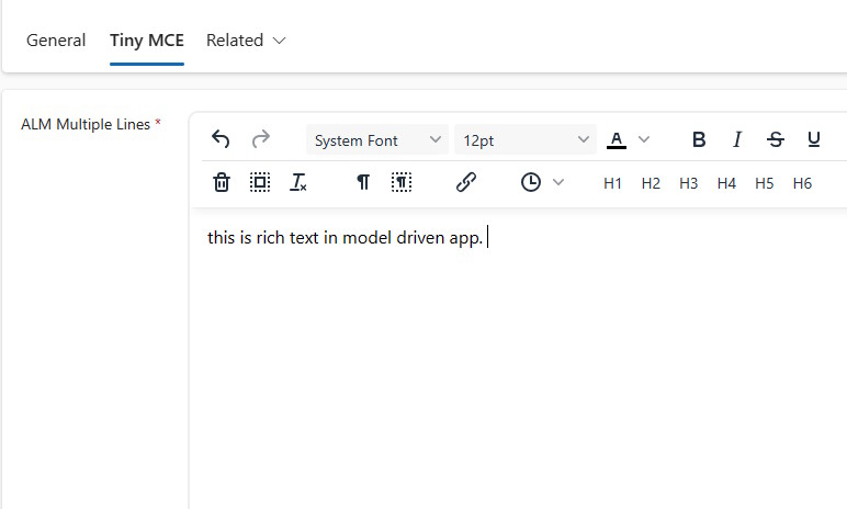 React TinyMcePcf